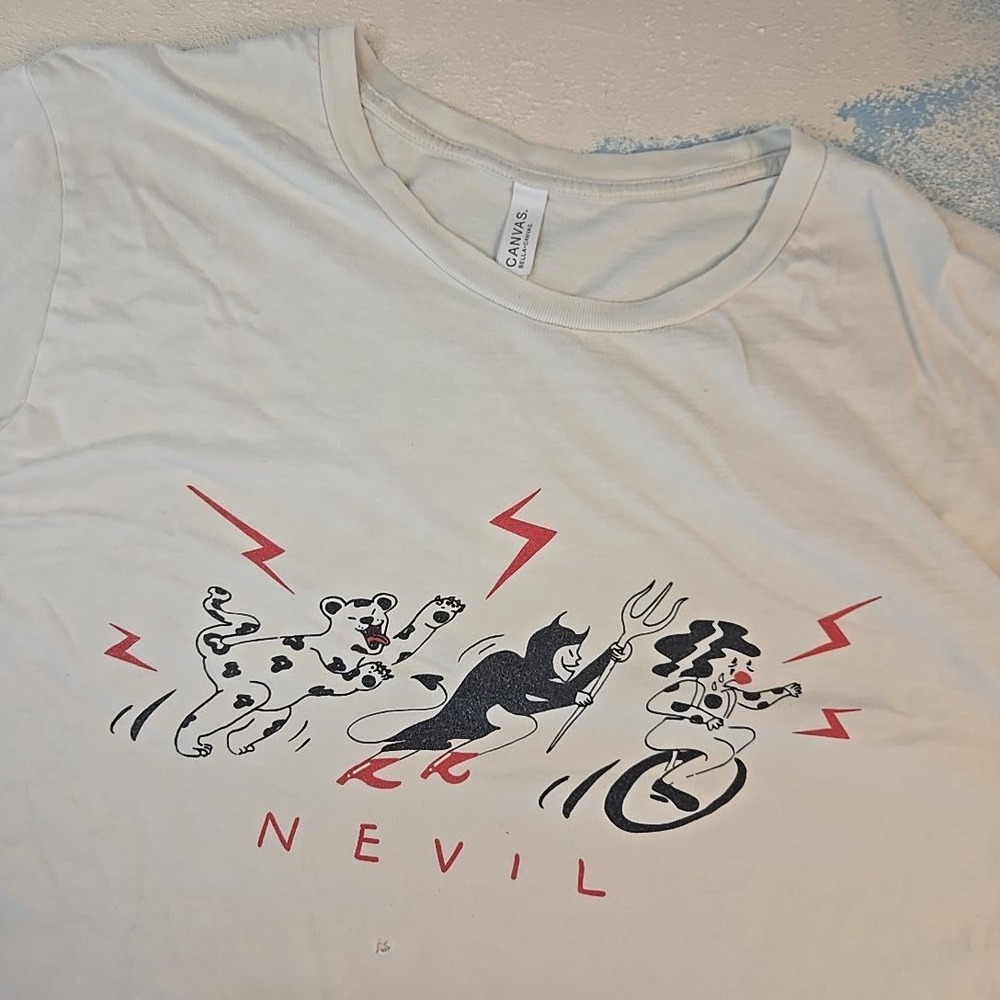 Nevil Austin Pop Punk Band T-Shirt XL Devil‎ Dog Graphic Tee White Bella Canvas